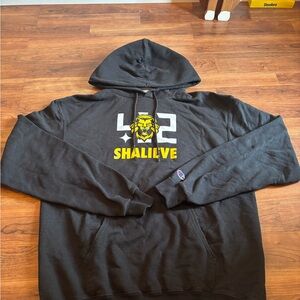 Champion Black Hoodie with Yellow Graphic